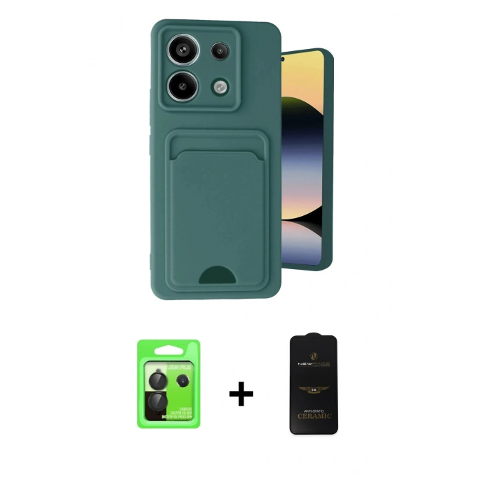 MARSİLYAN™- Redmi Note 13 Pro 5G Kılıf Vadi Çizgi Prime - Siyah 6D Antistatik Mat Seramik Hayalet Nano Ekran Koruyucu + Siyah Raze Metal Kamera Lens