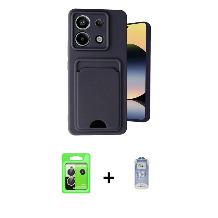MARSİLYAN™- Redmi Note 13 Pro 5G Kılıf Vadi Çizgi Prime - Siyah Joko Magic 5D Cam + Raze Metal Kamera Lens - GS