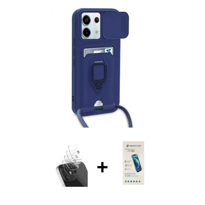 MARSİLYAN™- Redmi Note 13 Pro 5G Kılıf Vadi Form Prime - Şeffaf Pasifik Cam Ekran Koruyucu + Kamera Lens Koruma Cam - SF