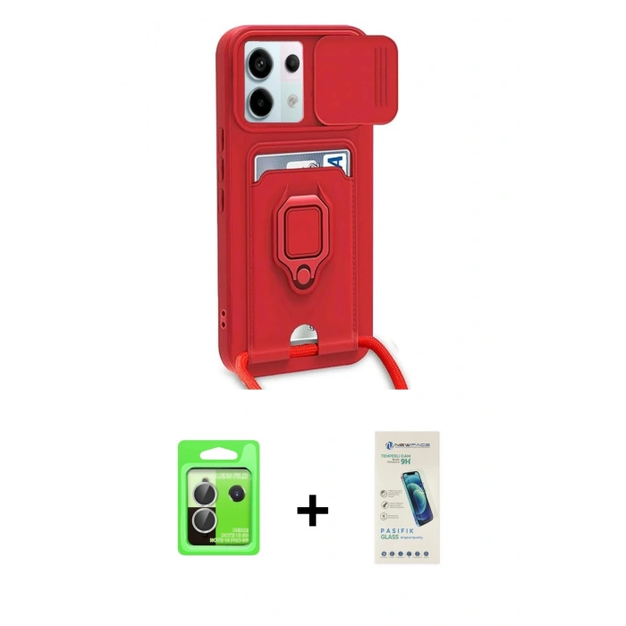 MARSİLYAN™- Redmi Note 13 Pro 5G Kılıf Vadi Form Prime - Şeffaf Pasifik Cam Ekran Koruyucu + Raze Metal Kamera Lens - GS