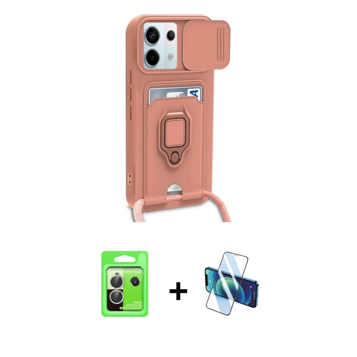 MARSİLYAN™- Redmi Note 13 Pro 5G Kılıf Vadi Form Prime - Siyah 3D Antistatik Cam Ekran Koruyucu + Raze Metal Kamera Lens - GS