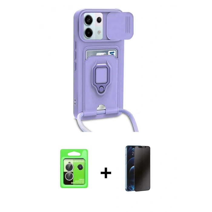 MARSİLYAN™- Redmi Note 13 Pro 5G Kılıf Vadi Form Prime - Siyah 3D Antistatik Hayalet Cam Ekran Koruyucu + Raze Metal Kamera Lens - GS