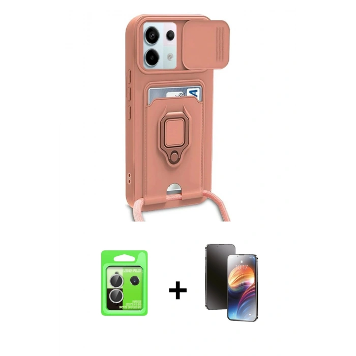 MARSİLYAN™- Redmi Note 13 Pro 5G Kılıf Vadi Form Prime - Siyah 3D Antistatik Mat Seramik Nano Ekran Koruyucu + Raze Metal Kamera Lens - GS