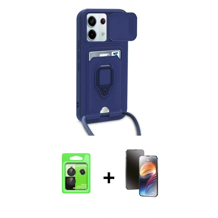 MARSİLYAN™- Redmi Note 13 Pro 5G Kılıf Vadi Form Prime - Siyah 3D Antistatik Mat Seramik Nano Ekran Koruyucu + Raze Metal Kamera Lens - SH