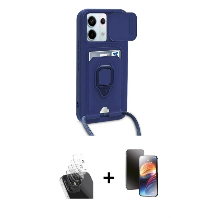 MARSİLYAN™- Redmi Note 13 Pro 5G Kılıf Vadi Form Prime - Siyah 3D Antistatik Mat Seramik Nano Ekran Koruyucu + Kamera Lens Koruma Cam - SF