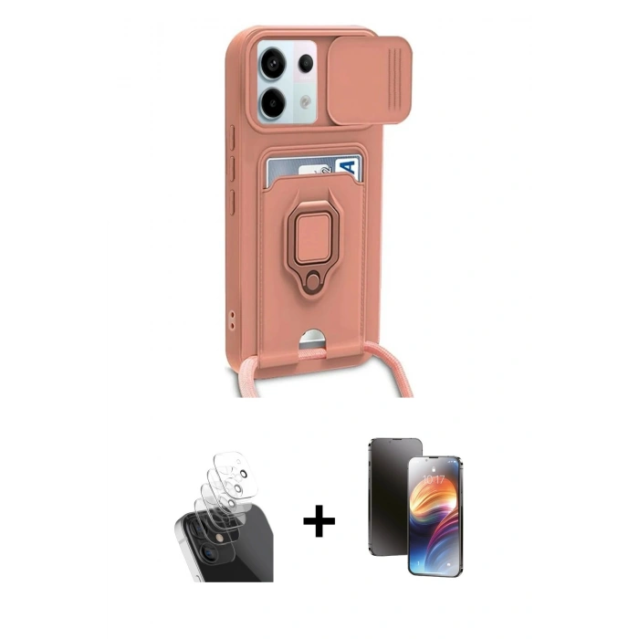 MARSİLYAN™- Redmi Note 13 Pro 5G Kılıf Vadi Form Prime - Siyah 3D Antistatik Mat Seramik Nano Ekran Koruyucu + Kamera Lens Koruma Cam - SF