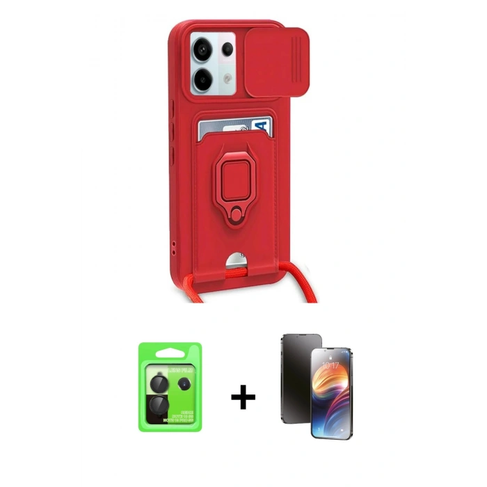 MARSİLYAN™- Redmi Note 13 Pro 5G Kılıf Vadi Form Prime - Siyah 3D Antistatik Mat Seramik Nano Ekran Koruyucu + Raze Metal Kamera Lens - SH
