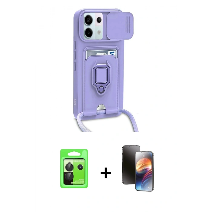 MARSİLYAN™- Redmi Note 13 Pro 5G Kılıf Vadi Form Prime - Siyah 3D Antistatik Mat Seramik Nano Ekran Koruyucu + Raze Metal Kamera Lens - SH