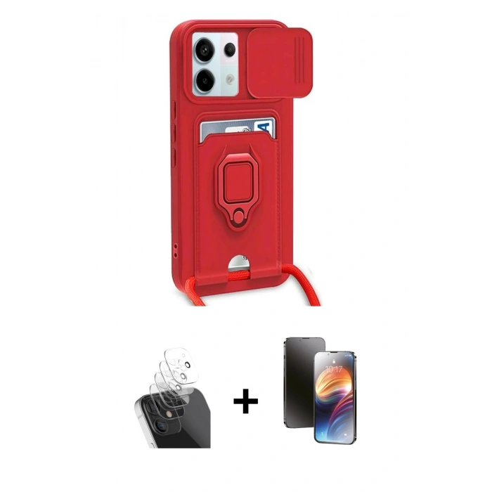 MARSİLYAN™- Redmi Note 13 Pro 5G Kılıf Vadi Form Prime - Siyah 3D Antistatik Mat Seramik Nano Ekran Koruyucu + Kamera Lens Koruma Cam - SF