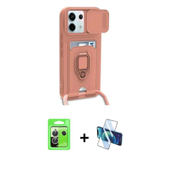 MARSİLYAN™- Redmi Note 13 Pro 5G Kılıf Vadi Form Prime - Siyah 3D Antistatik Seramik Nano Ekran Koruyucu + Raze Metal Kamera Lens - GS