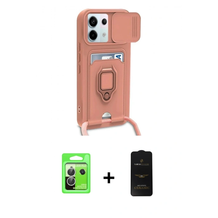 MARSİLYAN™- Redmi Note 13 Pro 5G Kılıf Vadi Form Prime - Siyah 6D Antistatik Mat Seramik Hayalet Nano Ekran Koruyucu + Raze Metal Kamera Lens - GS