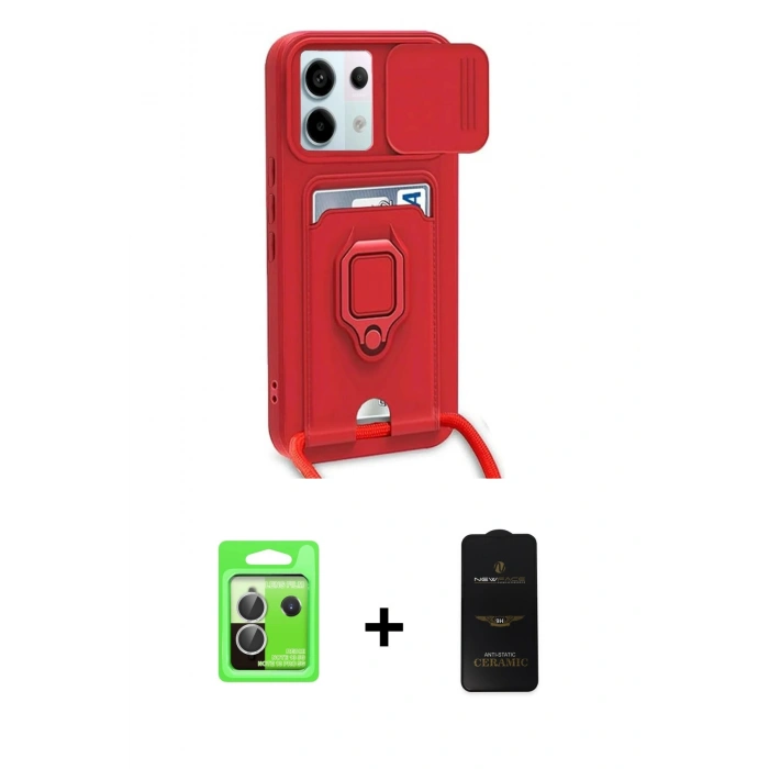 MARSİLYAN™- Redmi Note 13 Pro 5G Kılıf Vadi Form Prime - Siyah 6D Antistatik Mat Seramik Hayalet Nano Ekran Koruyucu + Raze Metal Kamera Lens - GS