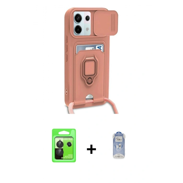 MARSİLYAN™- Redmi Note 13 Pro 5G Kılıf Vadi Form Prime - Siyah Joko Magic 5D Cam + Raze Metal Kamera Lens - SH