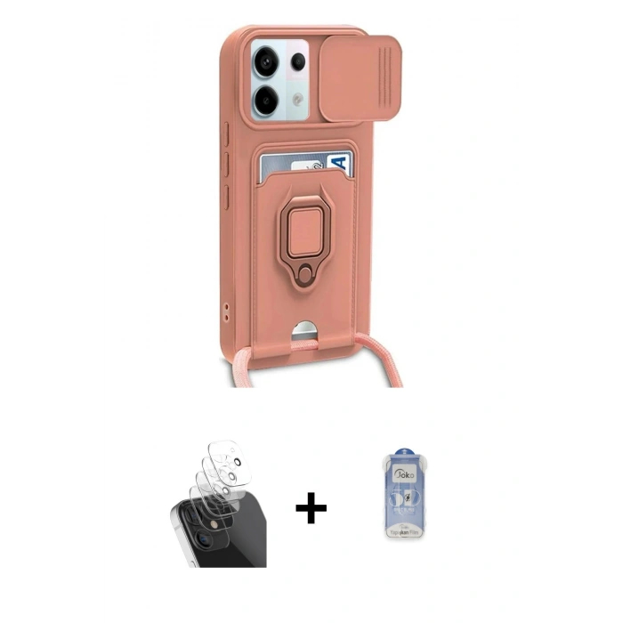 MARSİLYAN™- Redmi Note 13 Pro 5G Kılıf Vadi Form Prime - Siyah Joko Magic 5D Cam + Kamera Lens Koruma Cam - SF