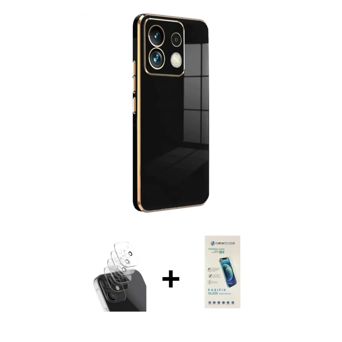 MARSİLYAN™- Redmi Note 13 Pro 5G Kılıf Yankı Serisi - Şeffaf Pasifik Cam Ekran Koruyucu + Kamera Lens Koruma Cam - SF