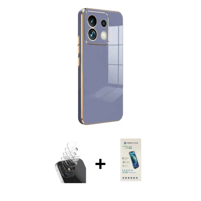 MARSİLYAN™- Redmi Note 13 Pro 5G Kılıf Yankı Serisi - Şeffaf Pasifik Cam Ekran Koruyucu + Kamera Lens Koruma Cam - SF