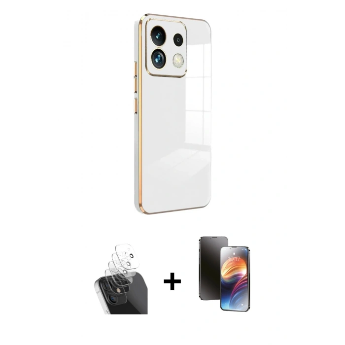 MARSİLYAN™- Redmi Note 13 Pro 5G Kılıf Yankı Serisi - Siyah 3D Antistatik Mat Seramik Nano Ekran Koruyucu + Kamera Lens Koruma Cam - SF