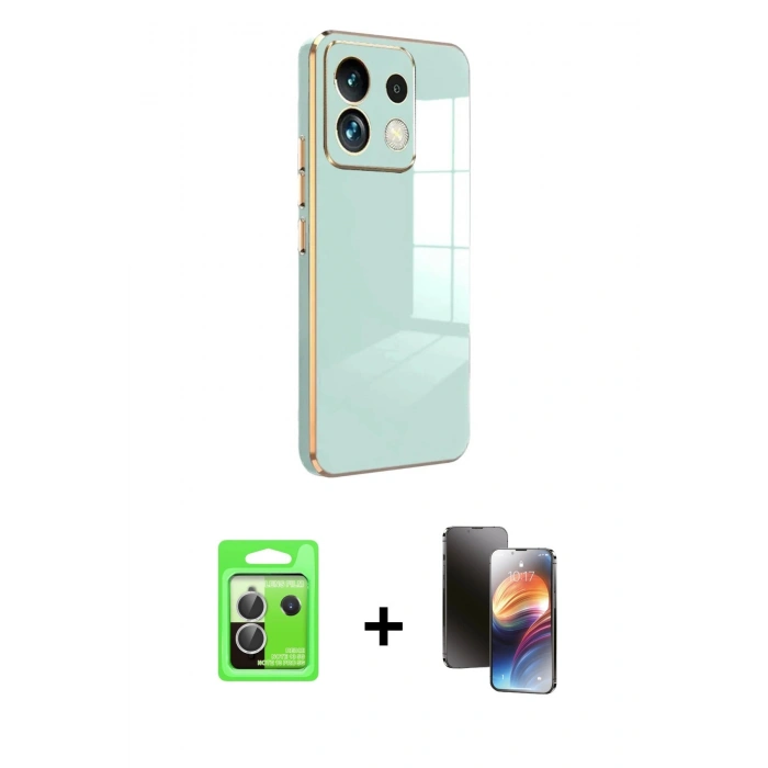MARSİLYAN™- Redmi Note 13 Pro 5G Kılıf Yankı Serisi - Siyah 3D Antistatik Mat Seramik Nano Ekran Koruyucu + Raze Metal Kamera Lens - GS