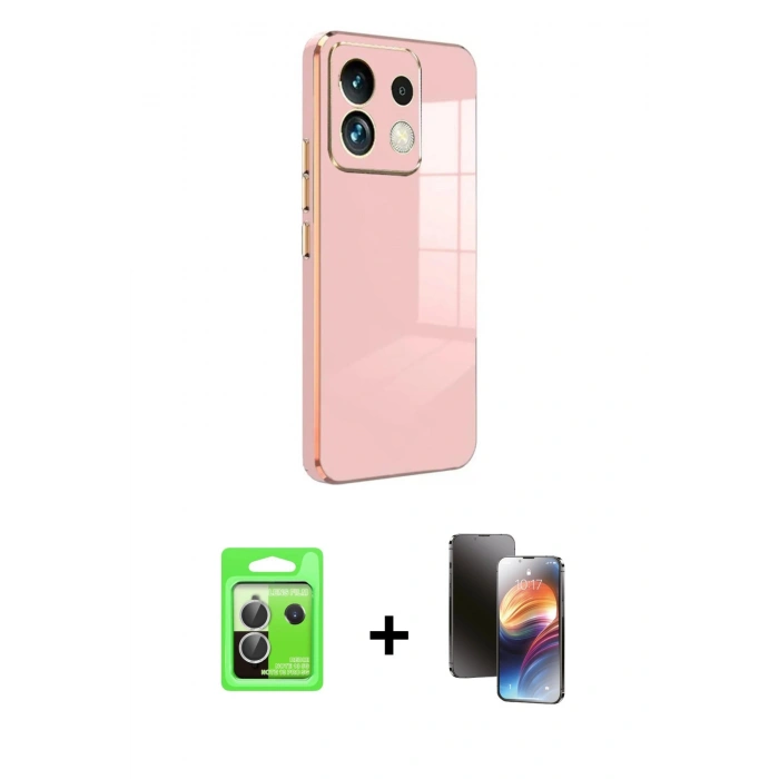 MARSİLYAN™- Redmi Note 13 Pro 5G Kılıf Yankı Serisi - Siyah 3D Antistatik Mat Seramik Nano Ekran Koruyucu + Raze Metal Kamera Lens - GS
