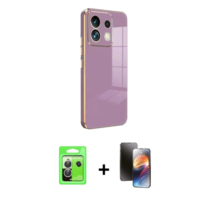 MARSİLYAN™- Redmi Note 13 Pro 5G Kılıf Yankı Serisi - Siyah 3D Antistatik Mat Seramik Nano Ekran Koruyucu + Raze Metal Kamera Lens - GS