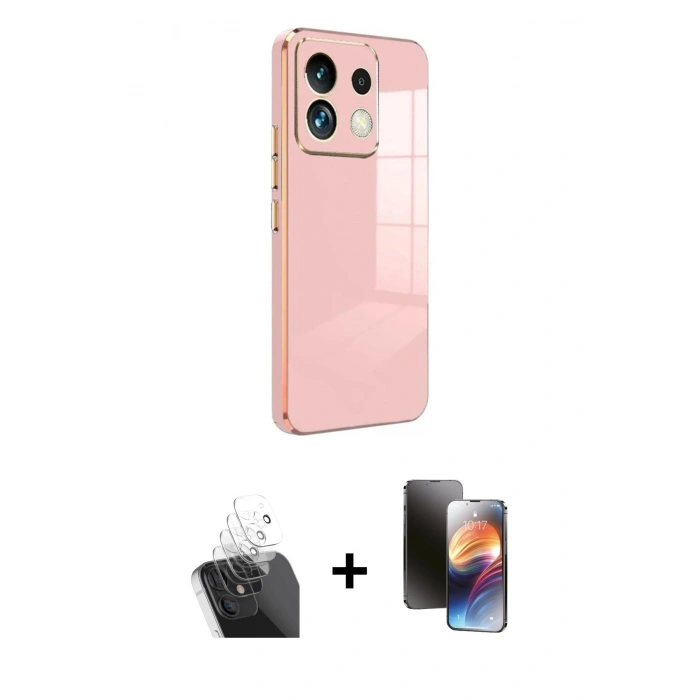 MARSİLYAN™- Redmi Note 13 Pro 5G Kılıf Yankı Serisi - Siyah 3D Antistatik Mat Seramik Nano Ekran Koruyucu + Kamera Lens Koruma Cam - SF