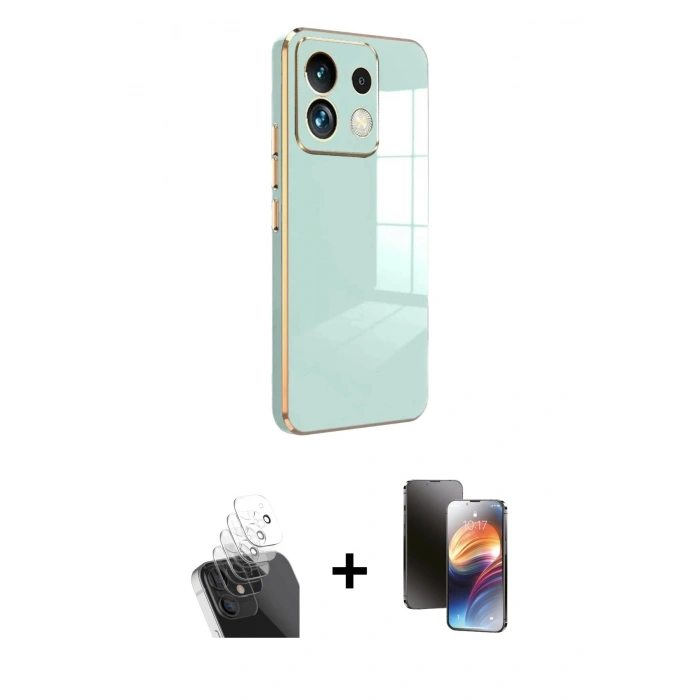 MARSİLYAN™- Redmi Note 13 Pro 5G Kılıf Yankı Serisi - Siyah 3D Antistatik Mat Seramik Nano Ekran Koruyucu + Kamera Lens Koruma Cam - SF