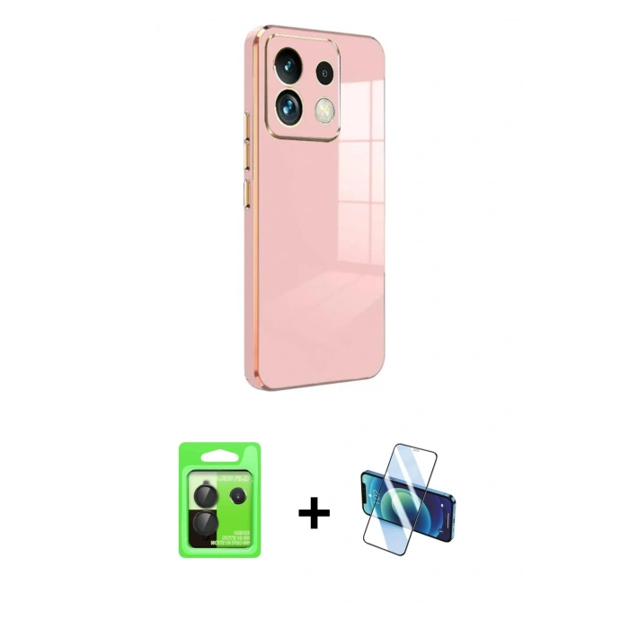 MARSİLYAN™- Redmi Note 13 Pro 5G Kılıf Yankı Serisi - Siyah 3D Antistatik Seramik Nano Ekran Koruyucu + Raze Metal Kamera Lens - SH