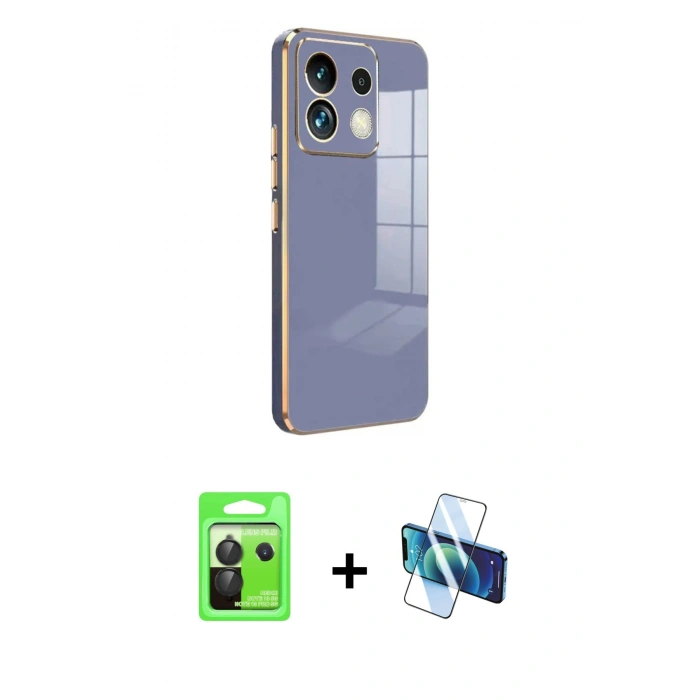 MARSİLYAN™- Redmi Note 13 Pro 5G Kılıf Yankı Serisi - Siyah 3D Antistatik Seramik Nano Ekran Koruyucu + Raze Metal Kamera Lens - SH