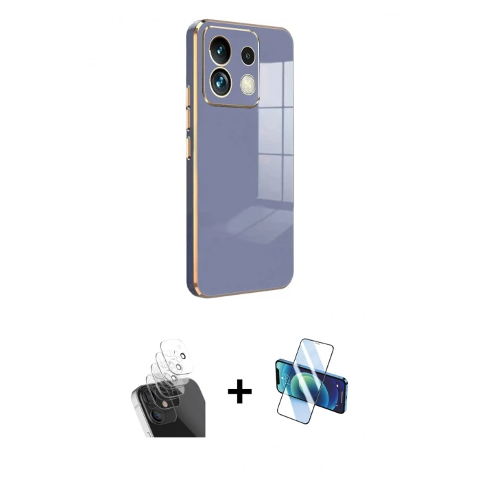 MARSİLYAN™- Redmi Note 13 Pro 5G Kılıf Yankı Serisi - Siyah 3D Antistatik Seramik Nano Ekran Koruyucu + Şeffaf Kamera Lens Koruma Cam