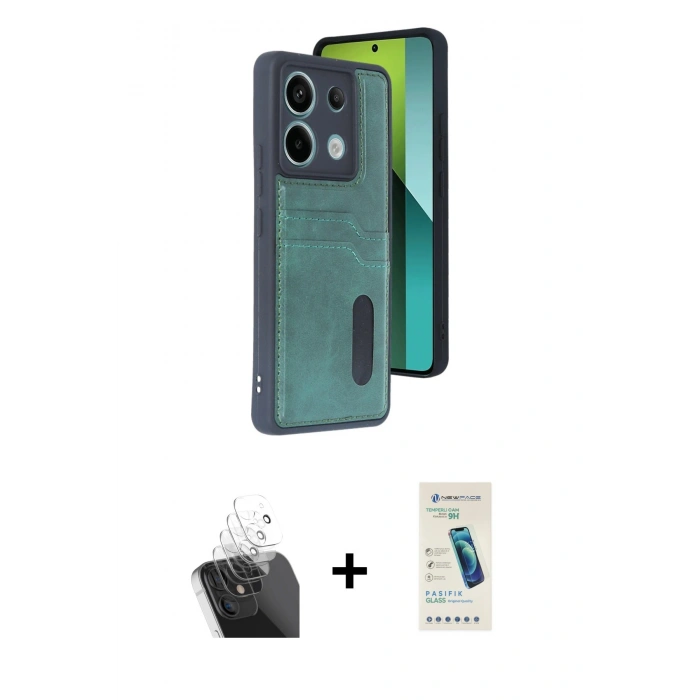 MARSİLYAN™- Redmi Note 13 Pro 5G Kılıf Yörünge Işık Serisi - Şeffaf Pasifik Cam Ekran Koruyucu + Kamera Lens Koruma Cam - SF