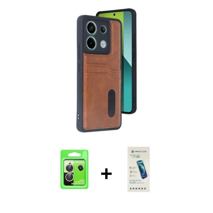 MARSİLYAN™- Redmi Note 13 Pro 5G Kılıf Yörünge Işık Serisi - Şeffaf Pasifik Cam Ekran Koruyucu + Raze Metal Kamera Lens - GS