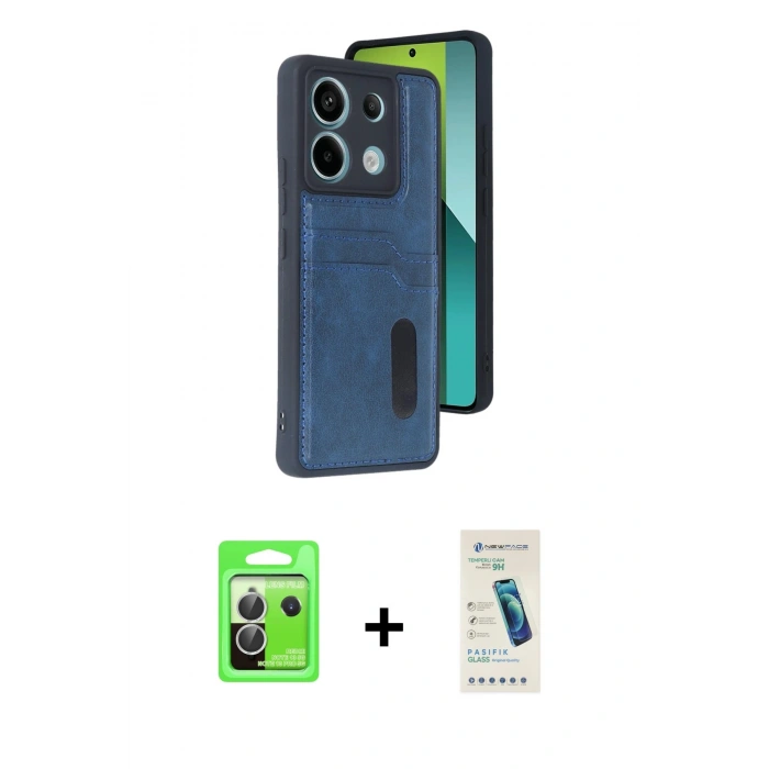 MARSİLYAN™- Redmi Note 13 Pro 5G Kılıf Yörünge Işık Serisi - Şeffaf Pasifik Cam Ekran Koruyucu + Raze Metal Kamera Lens - GS