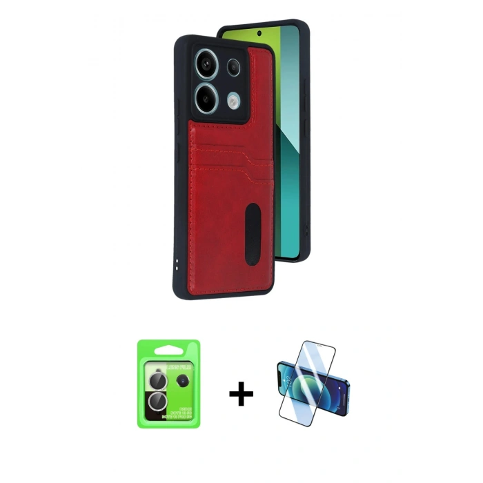 MARSİLYAN™- Redmi Note 13 Pro 5G Kılıf Yörünge Işık Serisi - Siyah 3D Antistatik Cam Ekran Koruyucu + Raze Metal Kamera Lens - GS