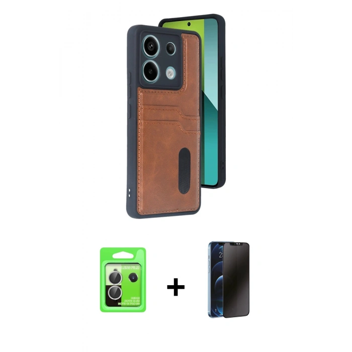 MARSİLYAN™- Redmi Note 13 Pro 5G Kılıf Yörünge Işık Serisi - Siyah 3D Antistatik Hayalet Cam Ekran Koruyucu + Raze Metal Kamera Lens - GS