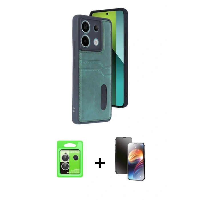 MARSİLYAN™- Redmi Note 13 Pro 5G Kılıf Yörünge Işık Serisi - Siyah 3D Antistatik Mat Seramik Nano Ekran Koruyucu + Raze Metal Kamera Lens - GS