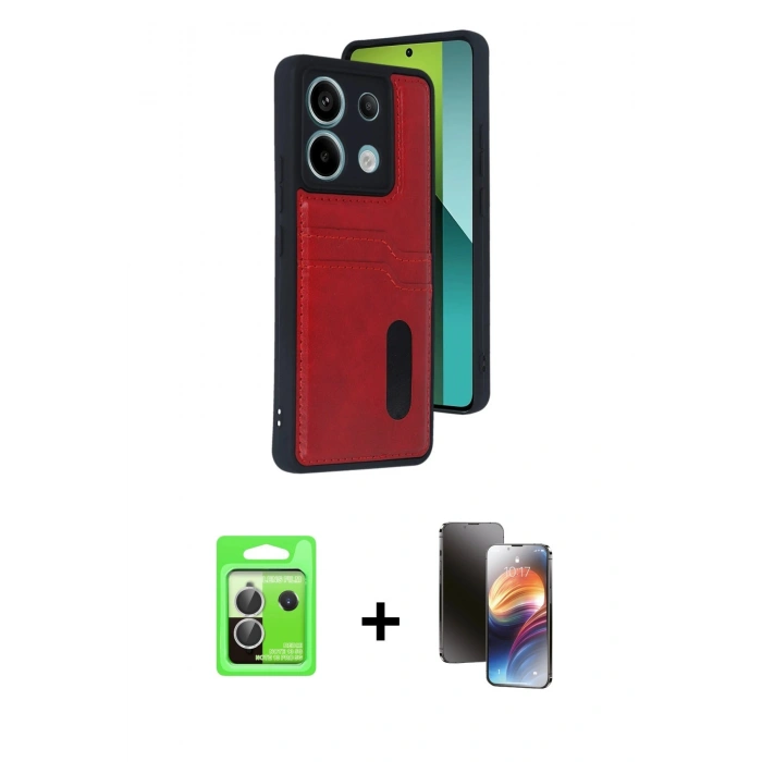MARSİLYAN™- Redmi Note 13 Pro 5G Kılıf Yörünge Işık Serisi - Siyah 3D Antistatik Mat Seramik Nano Ekran Koruyucu + Raze Metal Kamera Lens - GS