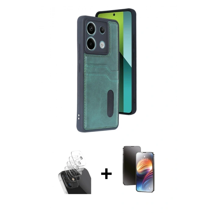 MARSİLYAN™- Redmi Note 13 Pro 5G Kılıf Yörünge Işık Serisi - Siyah 3D Antistatik Mat Seramik Nano Ekran Koruyucu + Kamera Lens Koruma Cam - SF