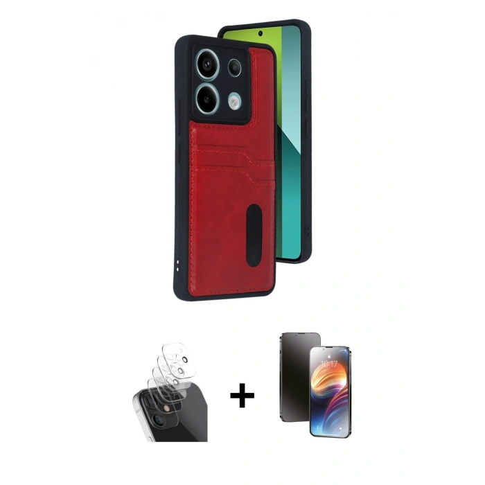 MARSİLYAN™- Redmi Note 13 Pro 5G Kılıf Yörünge Işık Serisi - Siyah 3D Antistatik Mat Seramik Nano Ekran Koruyucu + Kamera Lens Koruma Cam - SF
