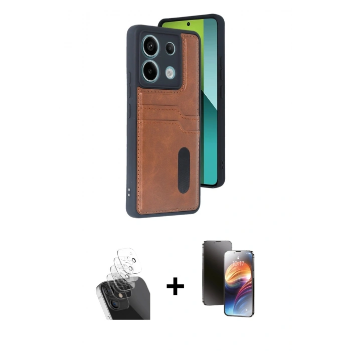 MARSİLYAN™- Redmi Note 13 Pro 5G Kılıf Yörünge Işık Serisi - Siyah 3D Antistatik Mat Seramik Nano Ekran Koruyucu + Kamera Lens Koruma Cam - SF
