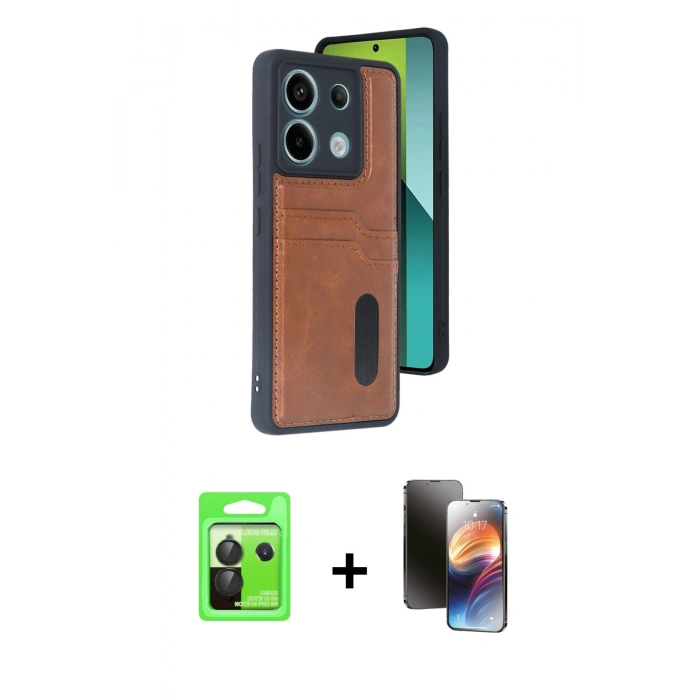 MARSİLYAN™- Redmi Note 13 Pro 5G Kılıf Yörünge Işık Serisi - Siyah 3D Antistatik Mat Seramik Nano Ekran Koruyucu + Raze Metal Kamera Lens - SH