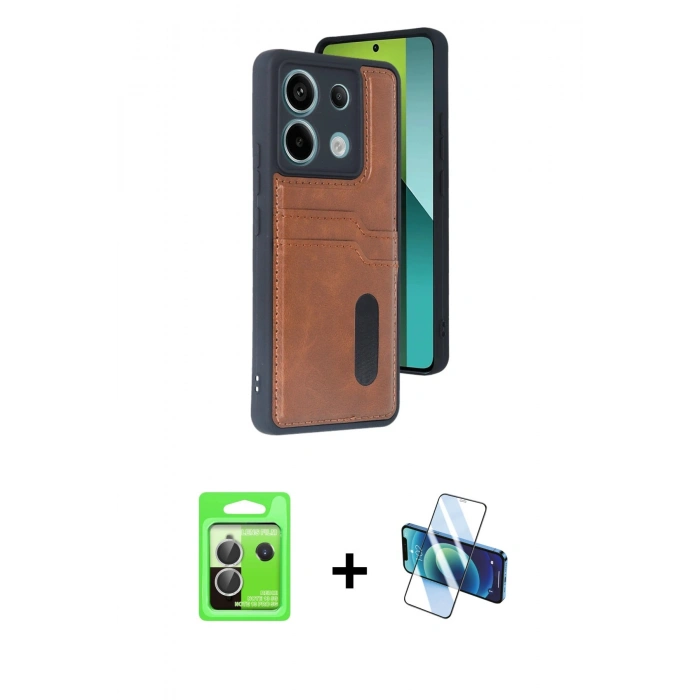 MARSİLYAN™- Redmi Note 13 Pro 5G Kılıf Yörünge Işık Serisi - Siyah 3D Antistatik Seramik Nano Ekran Koruyucu + Raze Metal Kamera Lens - GS