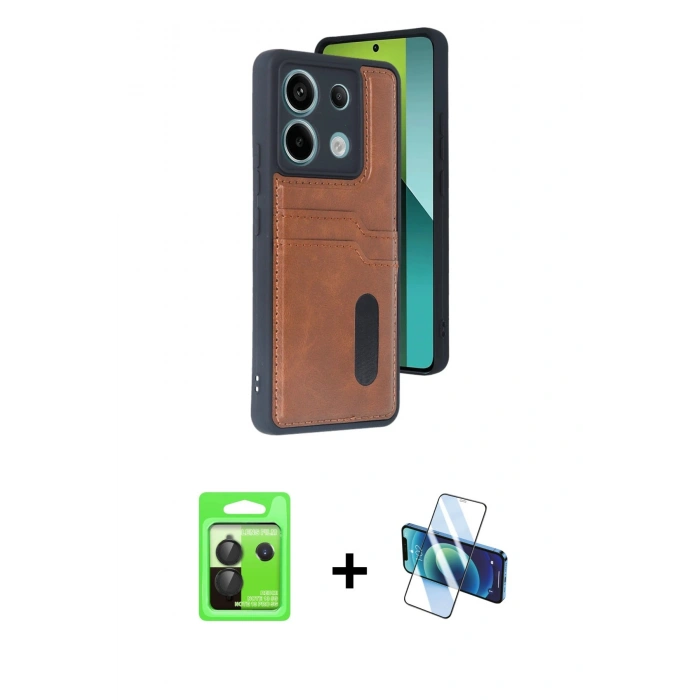 MARSİLYAN™- Redmi Note 13 Pro 5G Kılıf Yörünge Işık Serisi - Siyah 3D Antistatik Seramik Nano Ekran Koruyucu + Raze Metal Kamera Lens - SH