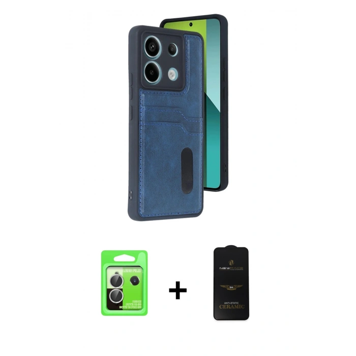 MARSİLYAN™- Redmi Note 13 Pro 5G Kılıf Yörünge Işık Serisi - Siyah 6D Antistatik Mat Seramik Hayalet Nano Ekran Koruyucu + Raze Metal Kamera Lens - GS