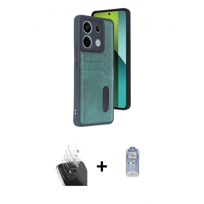 MARSİLYAN™- Redmi Note 13 Pro 5G Kılıf Yörünge Işık Serisi - Siyah Joko Magic 5D Cam + Kamera Lens Koruma Cam - SF