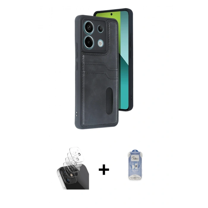 MARSİLYAN™- Redmi Note 13 Pro 5G Kılıf Yörünge Işık Serisi - Siyah Joko Magic 5D Cam + Kamera Lens Koruma Cam - SF