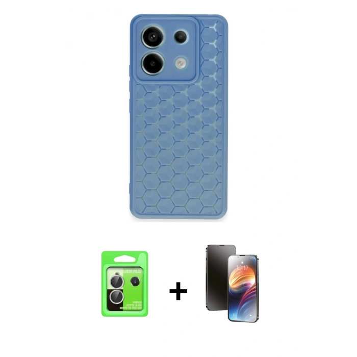 MARSİLYAN™- Redmi Note 13 Pro 5G Kılıf Zirve Form - Siyah 3D Antistatik Mat Seramik Nano Ekran Koruyucu + Raze Metal Kamera Lens - GS