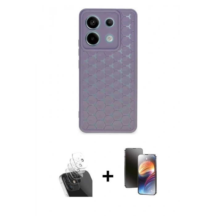 MARSİLYAN™- Redmi Note 13 Pro 5G Kılıf Zirve Form - Siyah 3D Antistatik Mat Seramik Nano Ekran Koruyucu + Kamera Lens Koruma Cam - SF