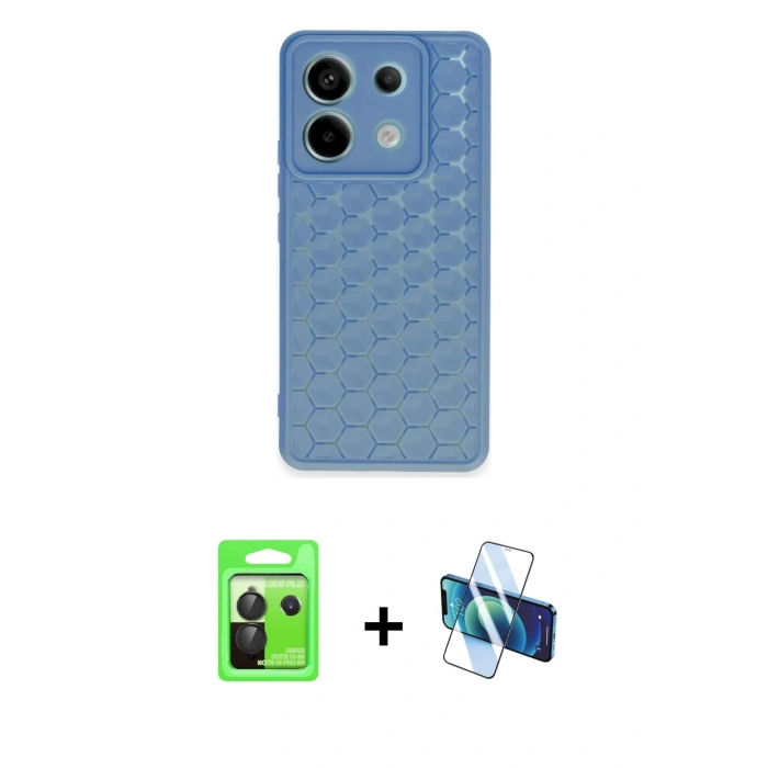 MARSİLYAN™- Redmi Note 13 Pro 5G Kılıf Zirve Form - Siyah 3D Antistatik Seramik Nano Ekran Koruyucu + Raze Metal Kamera Lens - SH