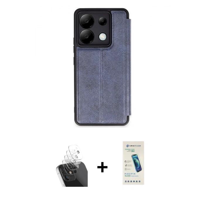 MARSİLYAN™- Redmi Note 13 Pro 5G Kılıf Zirve Yansıma Serisi - Şeffaf Pasifik Cam Ekran Koruyucu + Kamera Lens Koruma Cam - SF