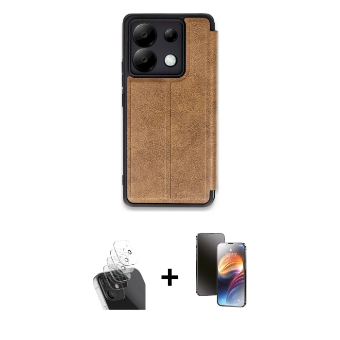 MARSİLYAN™- Redmi Note 13 Pro 5G Kılıf Zirve Yansıma Serisi - Siyah 3D Antistatik Mat Seramik Nano Ekran Koruyucu + Kamera Lens Koruma Cam - SF